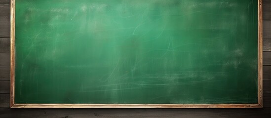 Poster - Empty green school board with chalk stains Back to school background. copy space available
