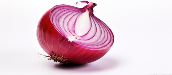 Poster - Red onion isolated on white background. copy space available