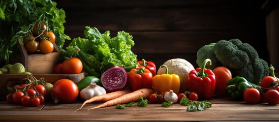 Poster - vegetables in kitchen. copy space available