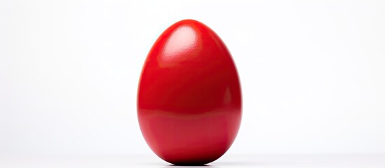 Aufkleber - Single red Easter egg isolated on white background Traditional symbol of Christian holiday. copy space available