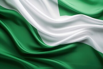 Wall Mural - Nigeria flag green silk backgrounds.