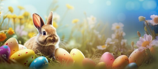 Aufkleber - Happy Easter Congratulatory easter background. copy space available