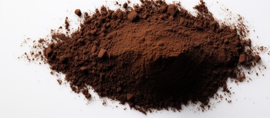 Poster - Black tea powder isolated on white background. copy space available