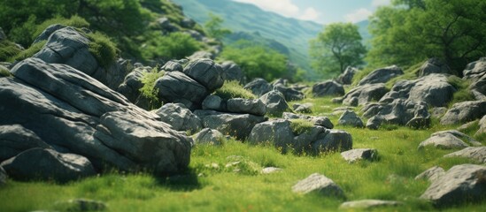 Wall Mural - Rocks in beautiful nature. copy space available
