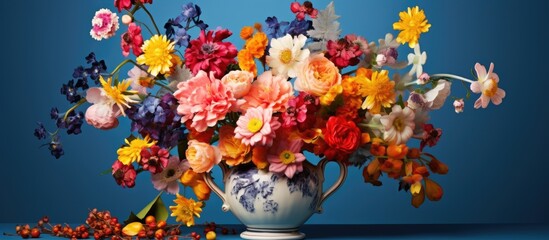 Aufkleber - full blooming flowers in the vase. copy space available
