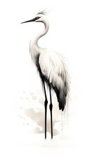 Wall Mural - Bird animal stork white.