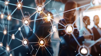 Aufkleber - Business network concept Management strategy Human resources : Generative AI