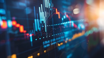 Fototapete - Business and economic growth on global business network Data analysis of financial and banking Stock AI Technology and data connection Security Blockchain and Networking Business strat : Generative AI