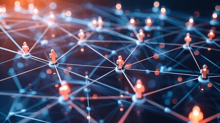 Aufkleber - Business network concept Management strategy Human resources : Generative AI