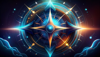 Wall Mural - The digital compass- A strategic explorer for businesses, Vision crisis, Mission path, Agenc 