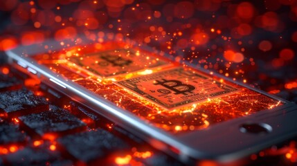 Poster - X-ray scan of a smartphone under attack by a mobile banking Trojan, displaying the intercepted financial transactions.