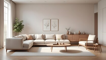 Photo interior modern design room 3D illustration