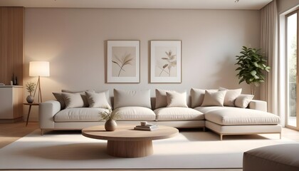 Photo interior modern design room 3D illustration