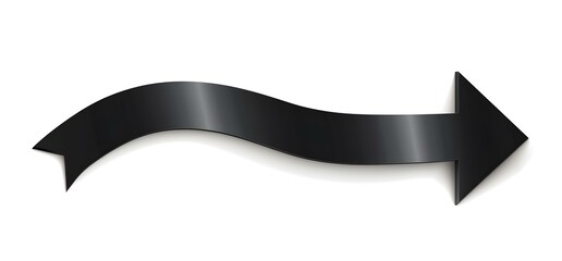 Wall Mural -  Arrow black curved down modern and high resolution style