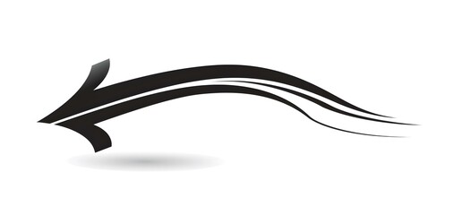 Wall Mural -  Arrow black curved left clean and modern style