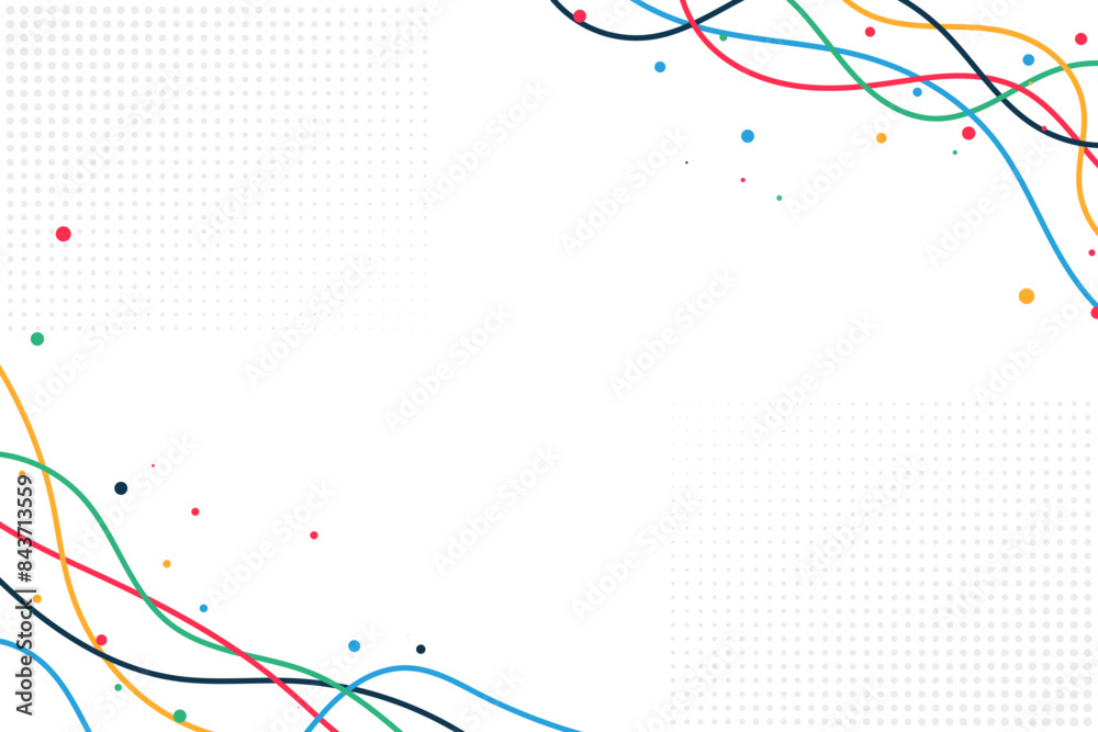 Abstract colorful curved lines and dots vector background Stock Vector ...