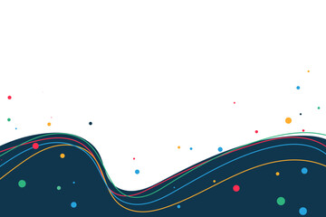 Waves of colored lines and dots abstract vector background with copy space for text. Children's background wallpaper