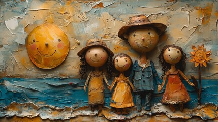 Poster - a happy family on holiday