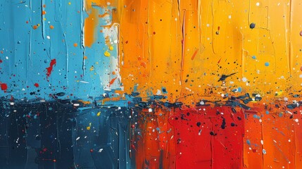 Fototapete - Illustrate paint splatter patterns with a sense of movement and