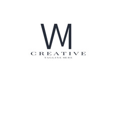 Fototapete - VM Logo Simple Letter VM Design