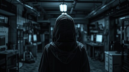 A computer hacker commits crimes in the digital world. Displaying real programming scripts codes and hacking tools. Malware concept. Hacker background.