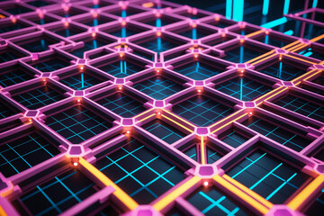 Wall Mural - futuristic technology grid connection concept abstract