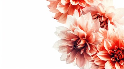 Wall Mural - Stunning flower artwork on a white background, with generous space on the right side for text.