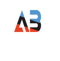 Fototapete - Letter AB logo design, AB symbol and icon flat and vector design template