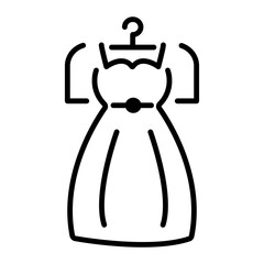 Poster - A well-designed linear icon of mom dress 