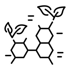 Poster - A scalable line icon of organic chemistry 