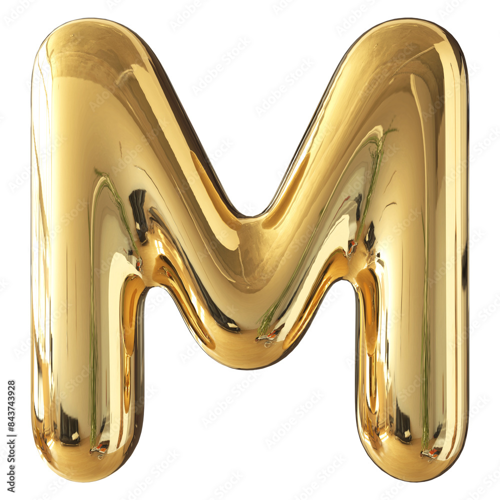Gold 3D Font Letter M uppercase Stock Illustration | Adobe Stock