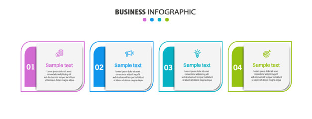 Wall Mural - business infographic design template with 4 options, steps or processes. can be used for workflow la
