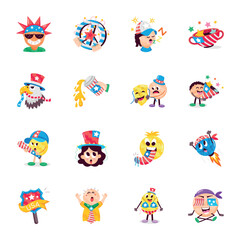 Sticker - Collection of USA Celebrations Flat Stickers 

