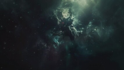 space nebula galaxy in dark green cinematic background depicting astrology