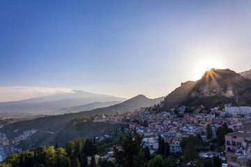 Wall Mural - Evening in the city of Taormina