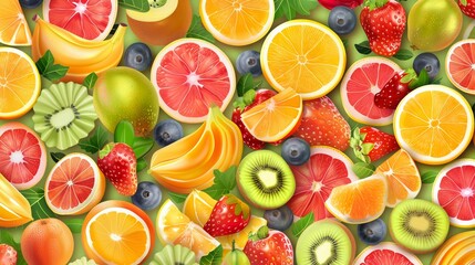 Background of seasonal fresh organic fruit