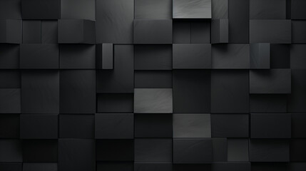 Poster - Minimalist Dark 3D Cube Pattern