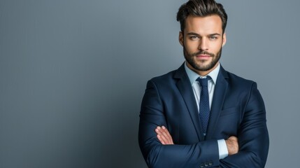 Wall Mural - The man in a blue suit