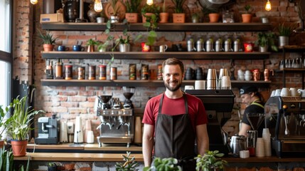 Sticker - The smiling cafe barista