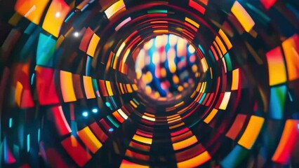 Wall Mural - Colorful spiral with many different colored squares