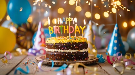 Canvas Print - The vibrant birthday cake