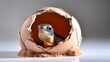 © venusvi - A curious baby turtle hatching from its egg, its shell still soft and pliable.