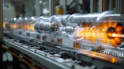 Wall Mural - A hydrogen fuel cell prototype undergoing a stress test in a specialized testing chamber.