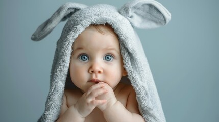 Canvas Print - The Baby in Bunny Hood