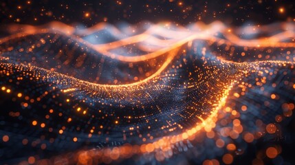 Wall Mural - A network of glowing lines forms strip, symbolizing the interconnectedness of concepts and ideas.