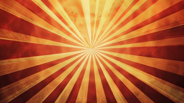Red and gold sunburst pattern background image with a vintage retro style