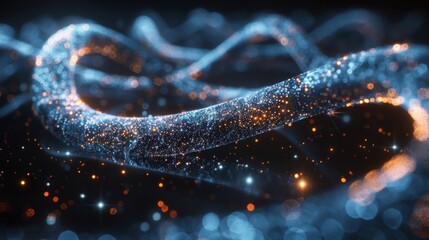 Wall Mural - A network of glowing lines forms strip, symbolizing the interconnectedness of concepts and ideas.