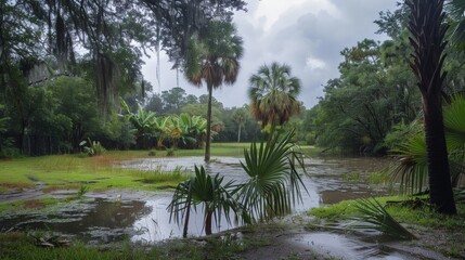 Wall Mural - the peaceful center of a hurricane offering a brief respite from the strong winds and heavy rains.