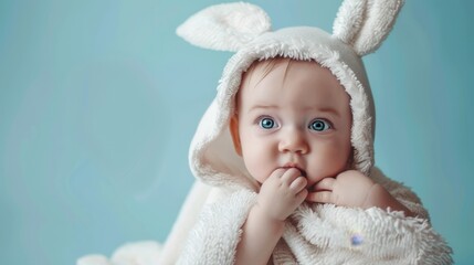 Poster - The baby in bunny hood