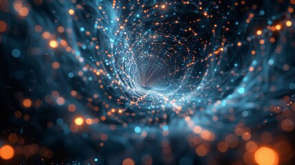 Wall Mural - A network of glowing lines forms a vortex, drawing the viewer's attention inwards.